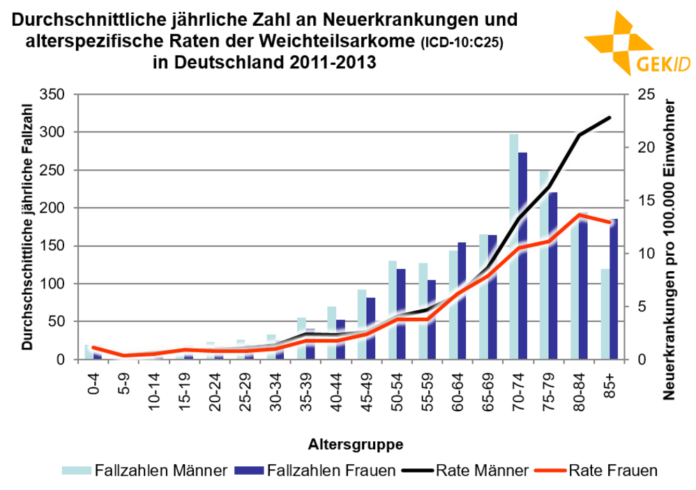 Altersspezifische Inzidenzraten und Fallzahlen 55